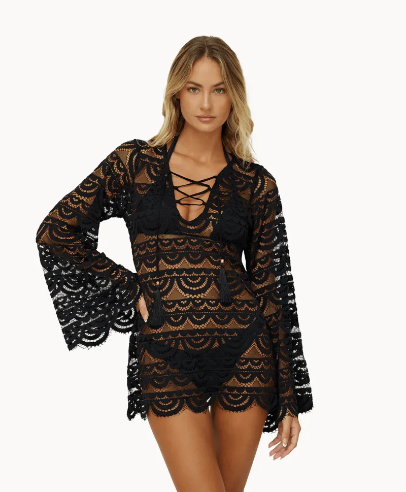black_gold_noah_tunic_2.webp PQ Swim Gold Noah Tunic* Cover-Ups | Dresses