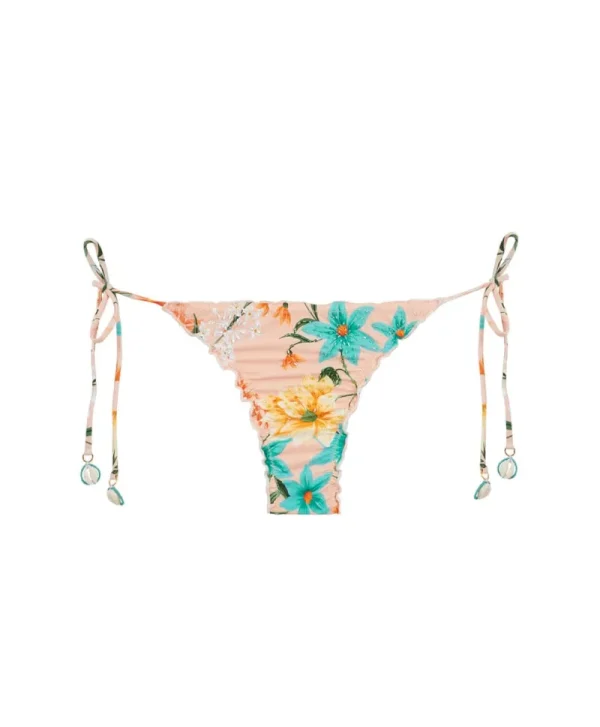 PQ Swim Embroidered Lettuce Edge Tie Bottoms (FINAL SALE)* Tie-Side | Bottoms