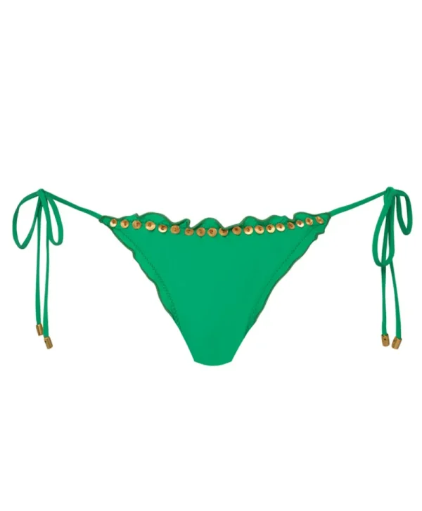 PQ Swim Embroidered Lettuce Edge Tie Bottoms* Tie-Side | Bottoms