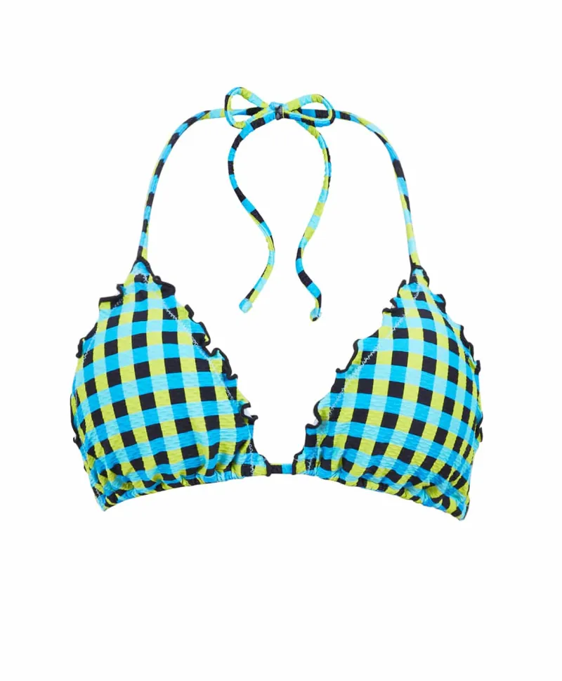 gingham_drift_lettuce_edg_3.webp PQ Swim Gingham Drift Lettuce Edge Tri Top (FINAL SALE)* Triangle | Tops