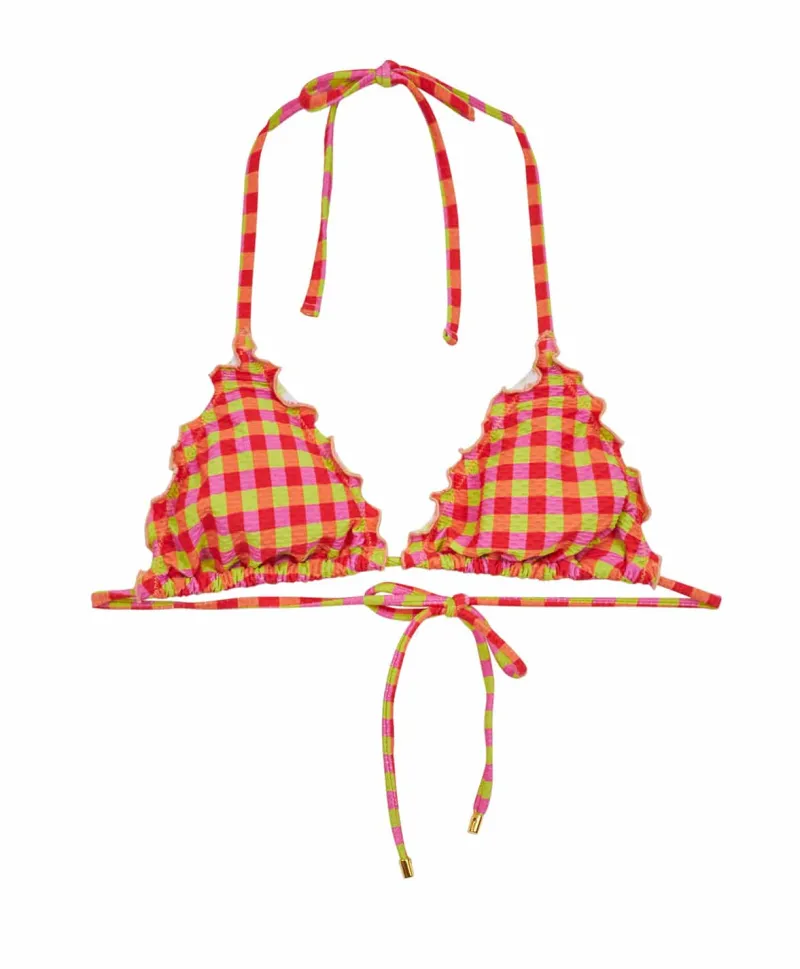 gingham_lettuce_edge_tri__3.webp PQ Swim Lettuce Edge Tri Top (FINAL SALE)* Triangle | Tops
