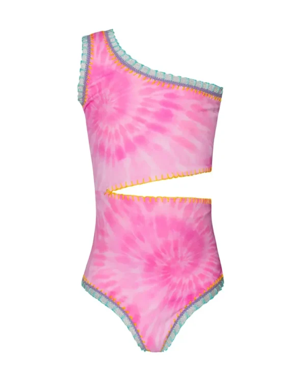 PQ Swim Kids Rainbow Embroidered Cut Out One Piece*Kids Kids