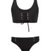 PQ Swim Kids Black Pier Lace Up Bikini (FINAL SALE)*Kids Kids