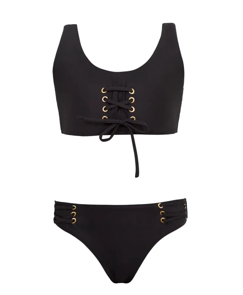 kids_black_pier_lace_up_b_0.webp PQ Swim Kids Black Pier Lace Up Bikini (FINAL SALE)*Kids Kids