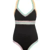 PQ Swim Kids Black Pier Rainbow Embroidered One Piece*Kids Kids