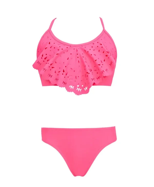 PQ Swim Kids Cosmo Pink Laser Flutter Bikini*Kids Kids