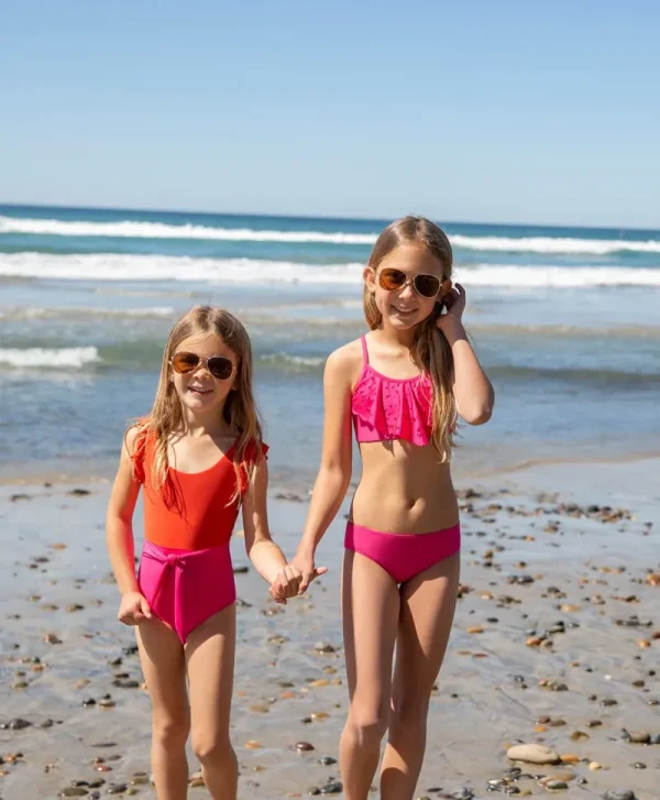 PQ Swim Kids Cosmo Pink Laser Flutter Bikini*Kids Kids