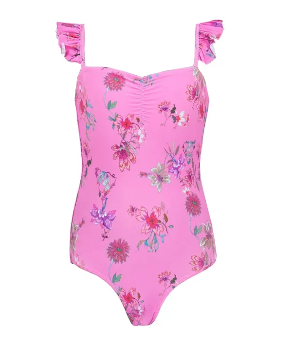 PQ Swim Kids Garden Pink Ruffle Shoulder One Piece (FINAL SALE)*Kids Kids