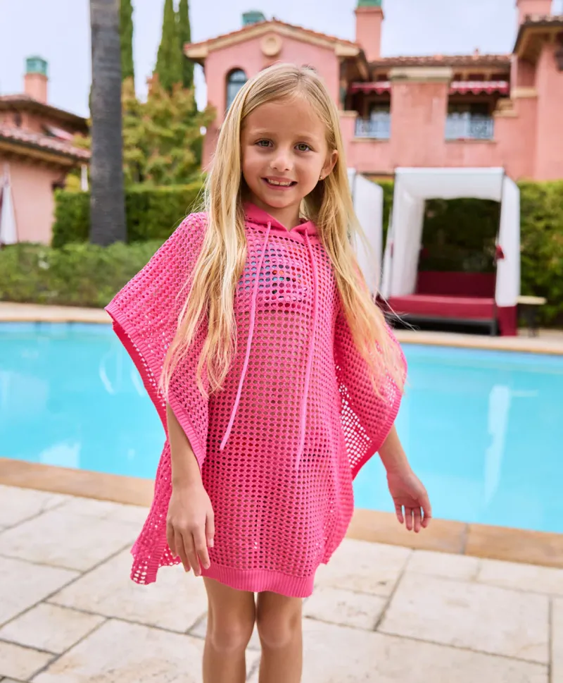 kids_hot_pink_reagan_ponc_0.webp PQ Swim Kids Hot Pink Reagan Poncho*Kids Kids