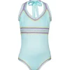 PQ Swim Kids Light Blue Rainbow Embroidered One Piece*Kids Kids