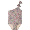 PQ Swim Kids Paisley Coast One Shoulder Bow One Piece (FINAL SALE)*Kids Kids
