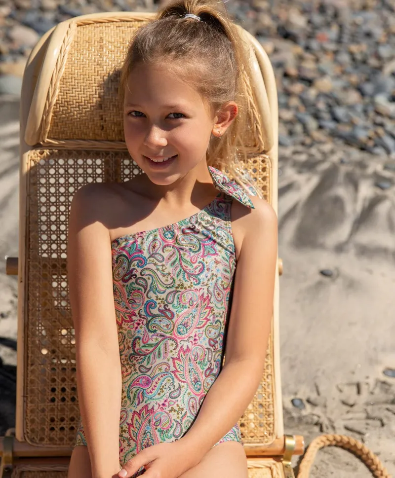 kids_paisley_coast_one_sh_1.webp PQ Swim Kids Paisley Coast One Shoulder Bow One Piece (FINAL SALE)*Kids Kids
