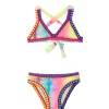 PQ Swim Kids Tie Dye Rainbow Embroidered Bikini (FINAL SALE)*Kids Kids