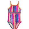 PQ Swim Kids Tie Dye Rainbow Embroidered High Neck One Piece (FINAL SALE)*Kids Kids