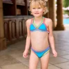 PQ Swim Kids Turquoise Rainbow Embroidered Bikini*Kids Kids