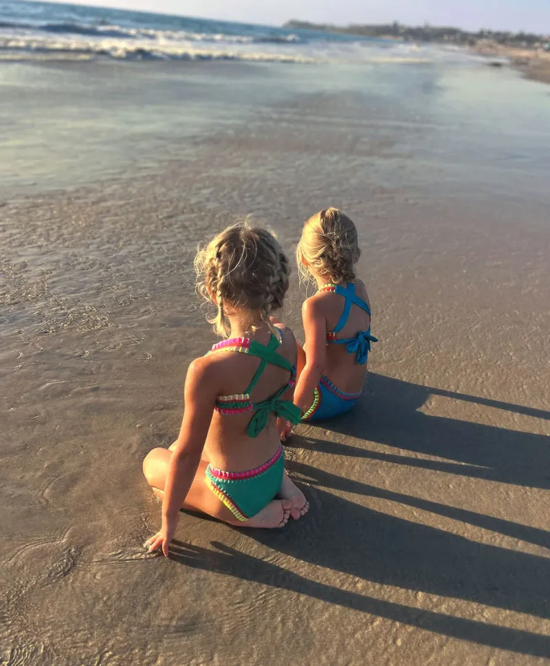 kids_turquoise_rainbow_em_5.webp PQ Swim Kids Turquoise Rainbow Embroidered Bikini*Kids Kids