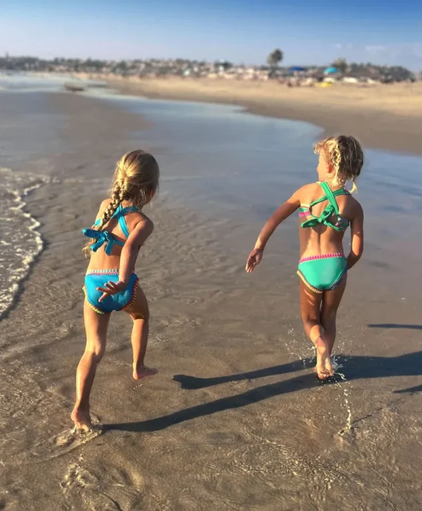 PQ Swim Kids Turquoise Rainbow Embroidered Bikini*Kids Kids