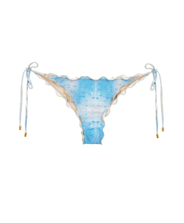 PQ Swim Sea Blue Serpent Lettuce Edge Tie Bottoms (FINAL SALE)* Tie-Side | Bottoms