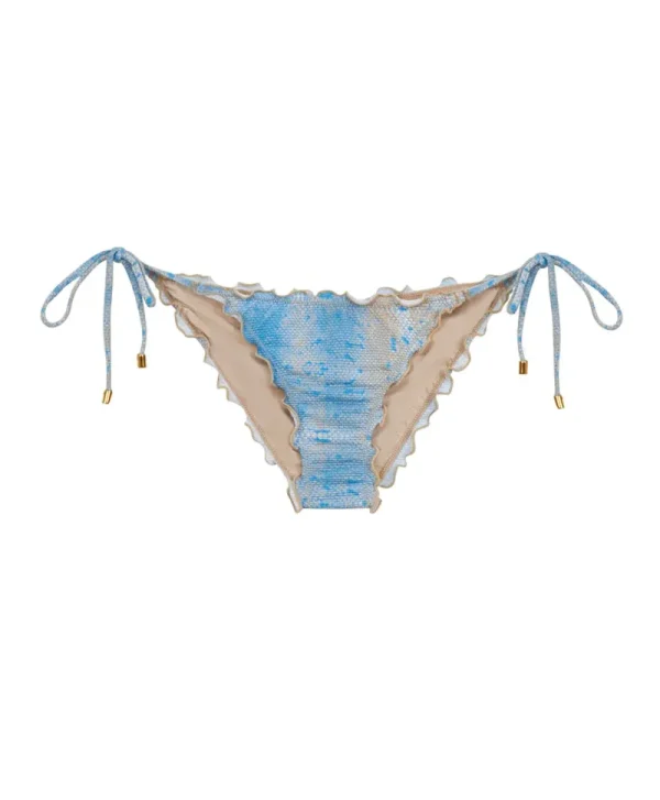 PQ Swim Sea Blue Serpent Lettuce Edge Tie Bottoms (FINAL SALE)* Tie-Side | Bottoms