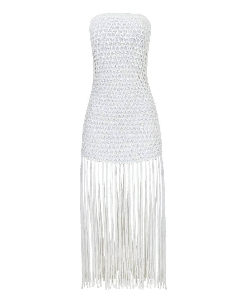 water_lily_vanessa_strapl_1.webp PQ Swim Water Lily Vanessa Strapless Fringe Dress* Dresses | Cover-Ups
