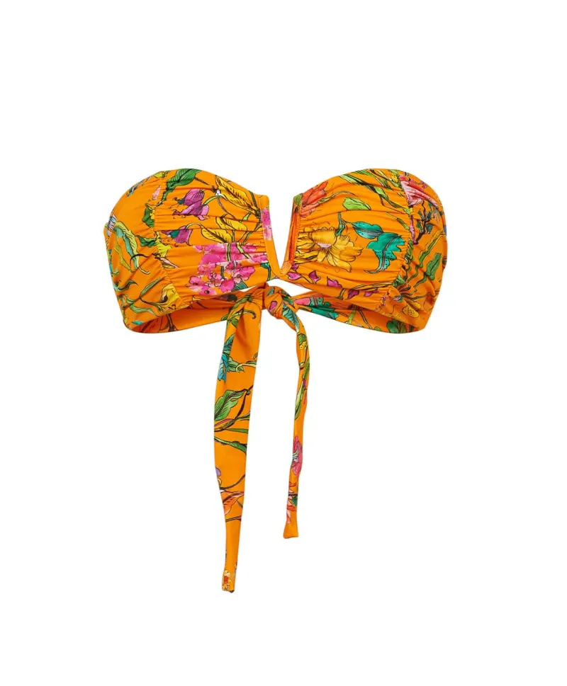 wild_bloom_ruched_bandeau_3.webp PQ Swim Wild Bloom Ruched Bandeau (FINAL SALE)* Bandeau | Tops
