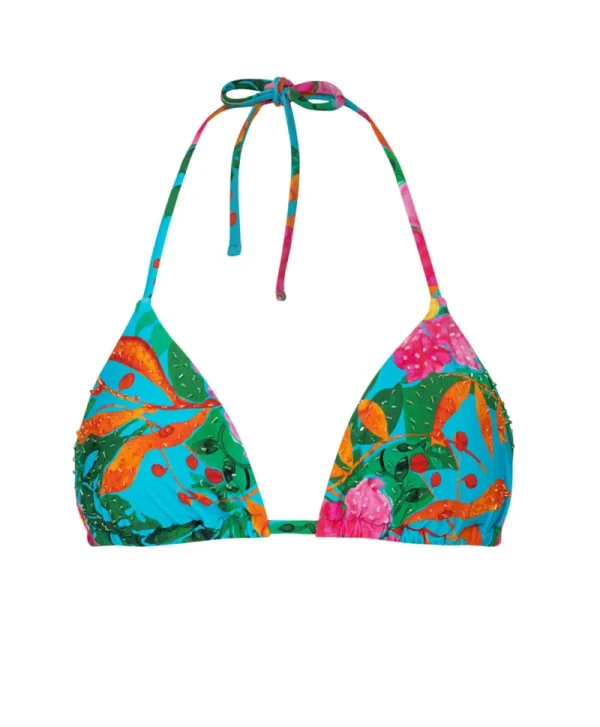 PQ Swim Zinnia Embroidered Tri Top* Triangle | Tops